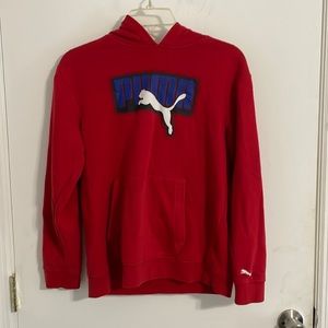 Puma red hoodie size L boys